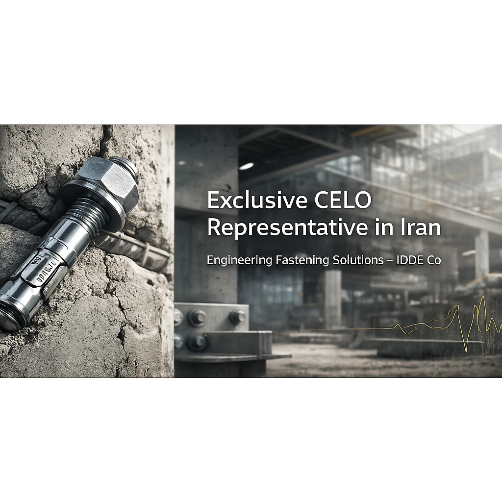 نماینده انحصاری CELO در ایران – بنر مهندسی انکربولت BAZ Plus در بتن ترک‌دار توسط IDDE Co